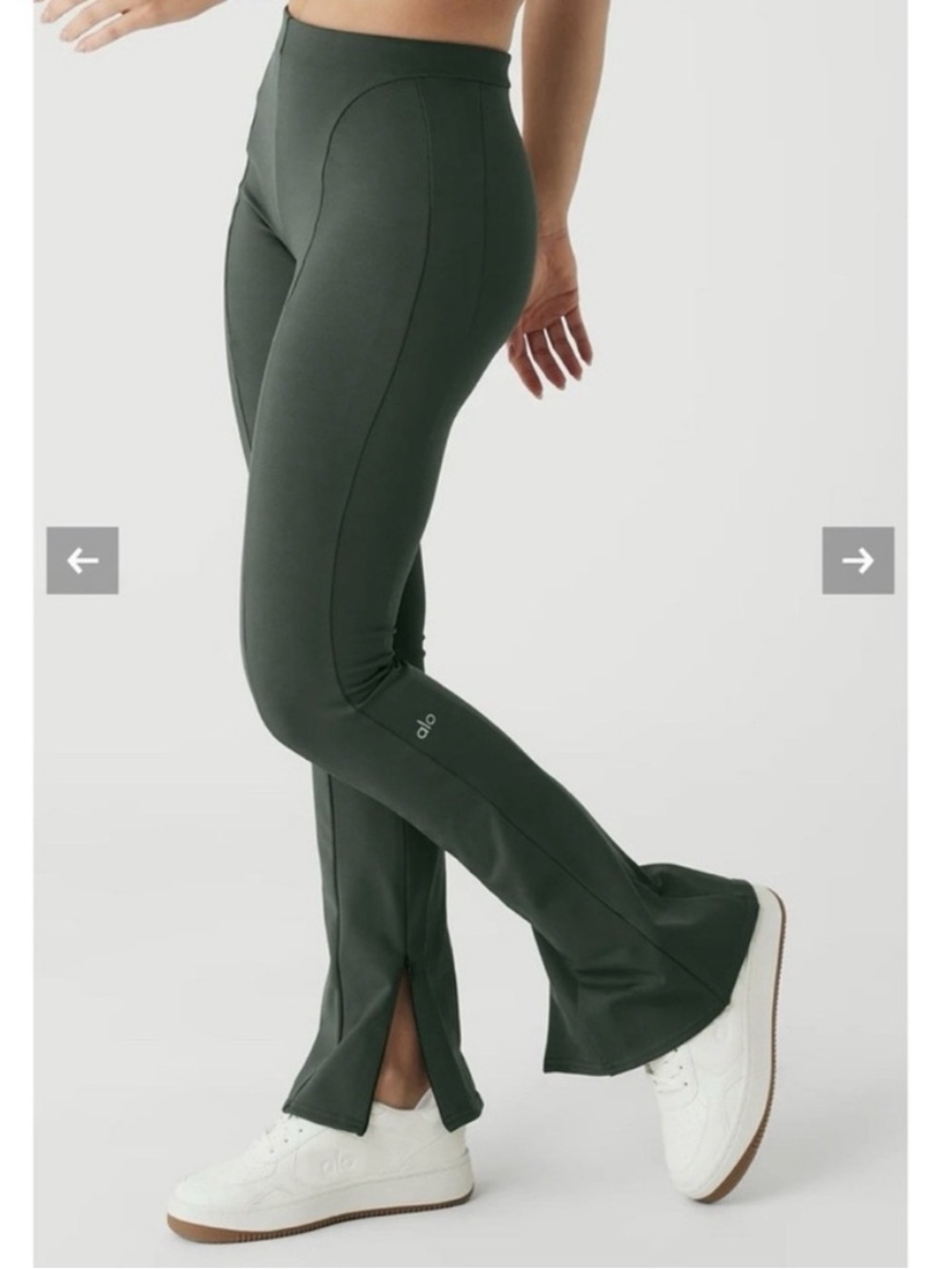 ALO Yoga High-Waist Zip It Flare Legging Dark Cactus Green